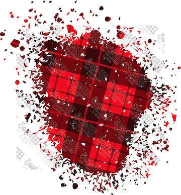 Red Buffalo Plaid Patch 6 - Patches &amp; Patterns - Direct To Film Transfer / DTF - Heat Press Clothing Transfer