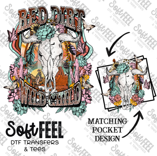 Red Dirt Wild Child - Hippie / Western - Direct To Film Transfer / DTF - Heat Press Clothing Transfer