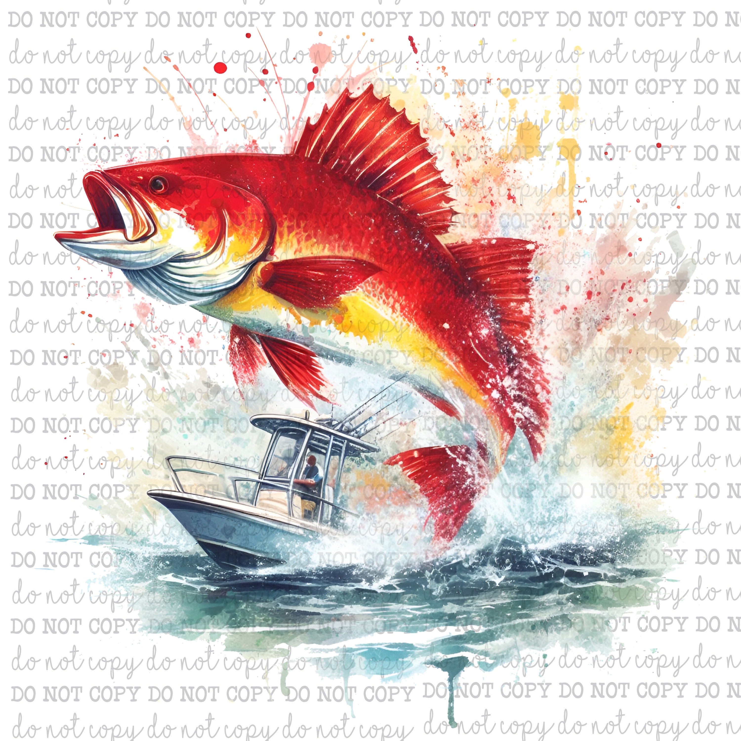 Redfish Sea - Fishing - Cheat Clear Waterslide™ or White Cast Sticker