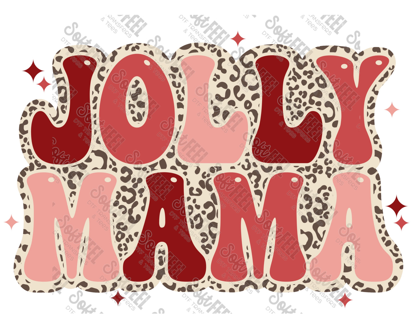 Jolly Mama - Christmas / Retro - Direct To Film Transfer / DTF - Heat Press Clothing Transfer