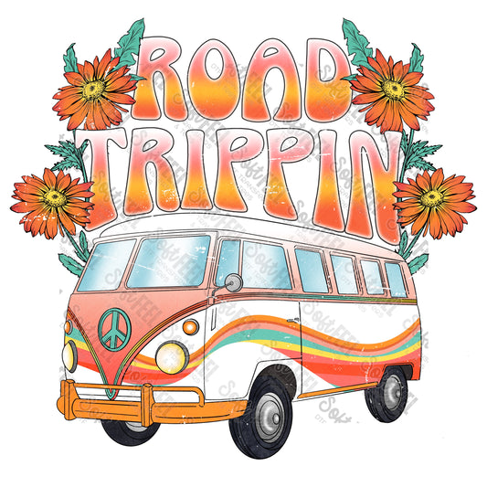 Road Trippin Van - Hippie Gypsy / Retro / Fall - Direct To Film Transfer / DTF - Heat Press Clothing Transfer