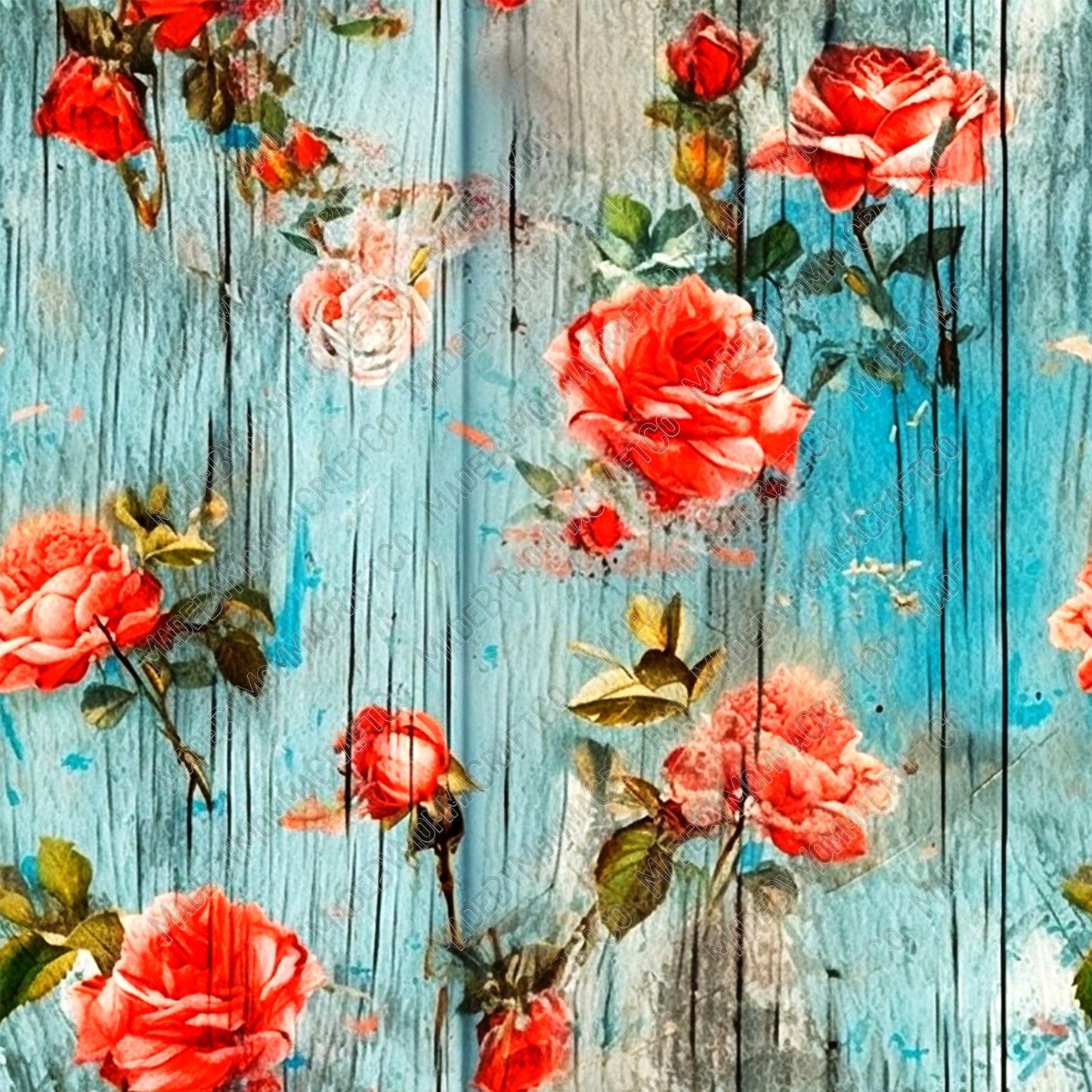 Rustic Floral Pattern 10 - Vinyl Or Waterslide Seamless Wrap