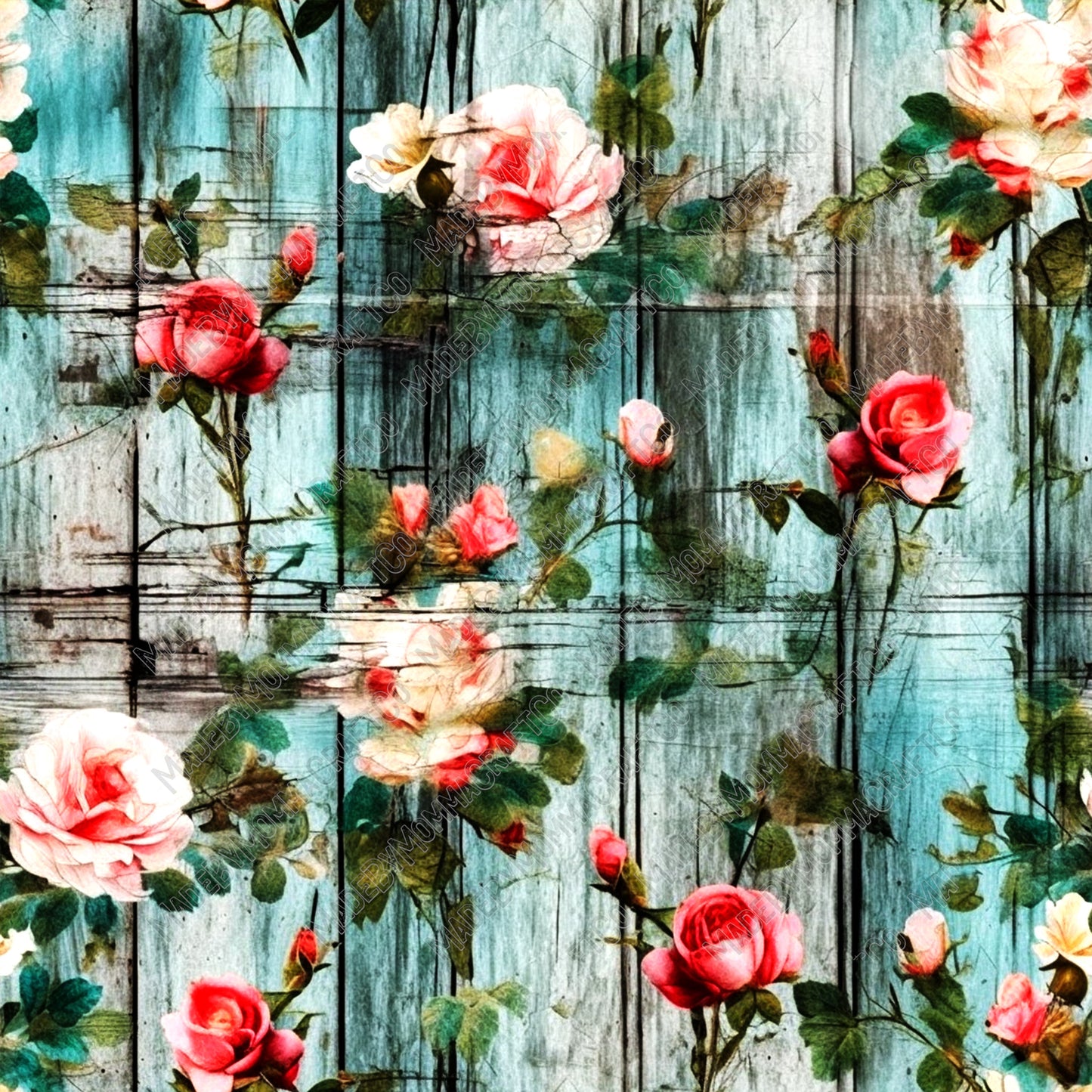 Rustic Floral Pattern 4 - Vinyl Or Waterslide Seamless Wrap – Made By ...