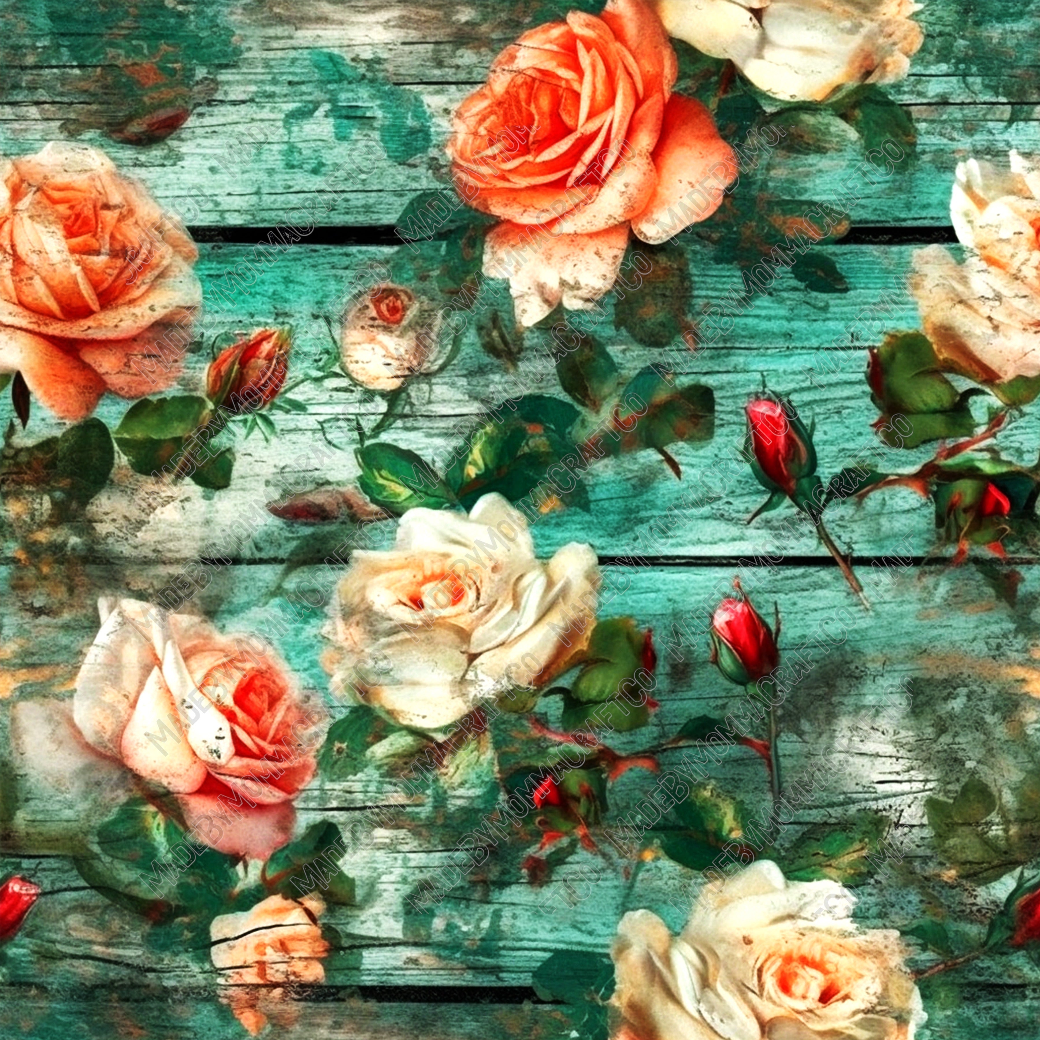 Rustic Floral Pattern 7 - Vinyl Or Waterslide Seamless Wrap – Made By ...