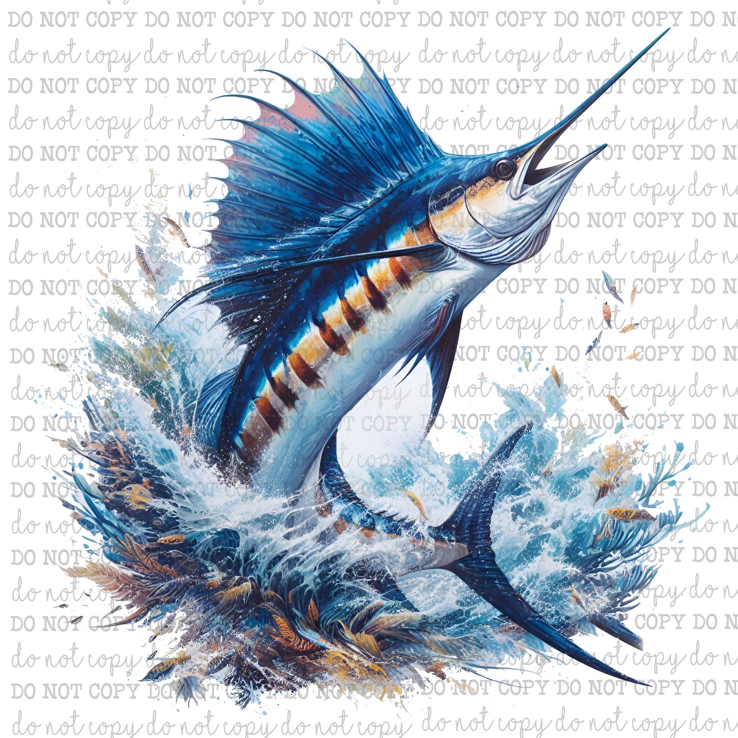 Sailfish - Fishing - Cheat Clear Waterslide™ or White Cast Sticker