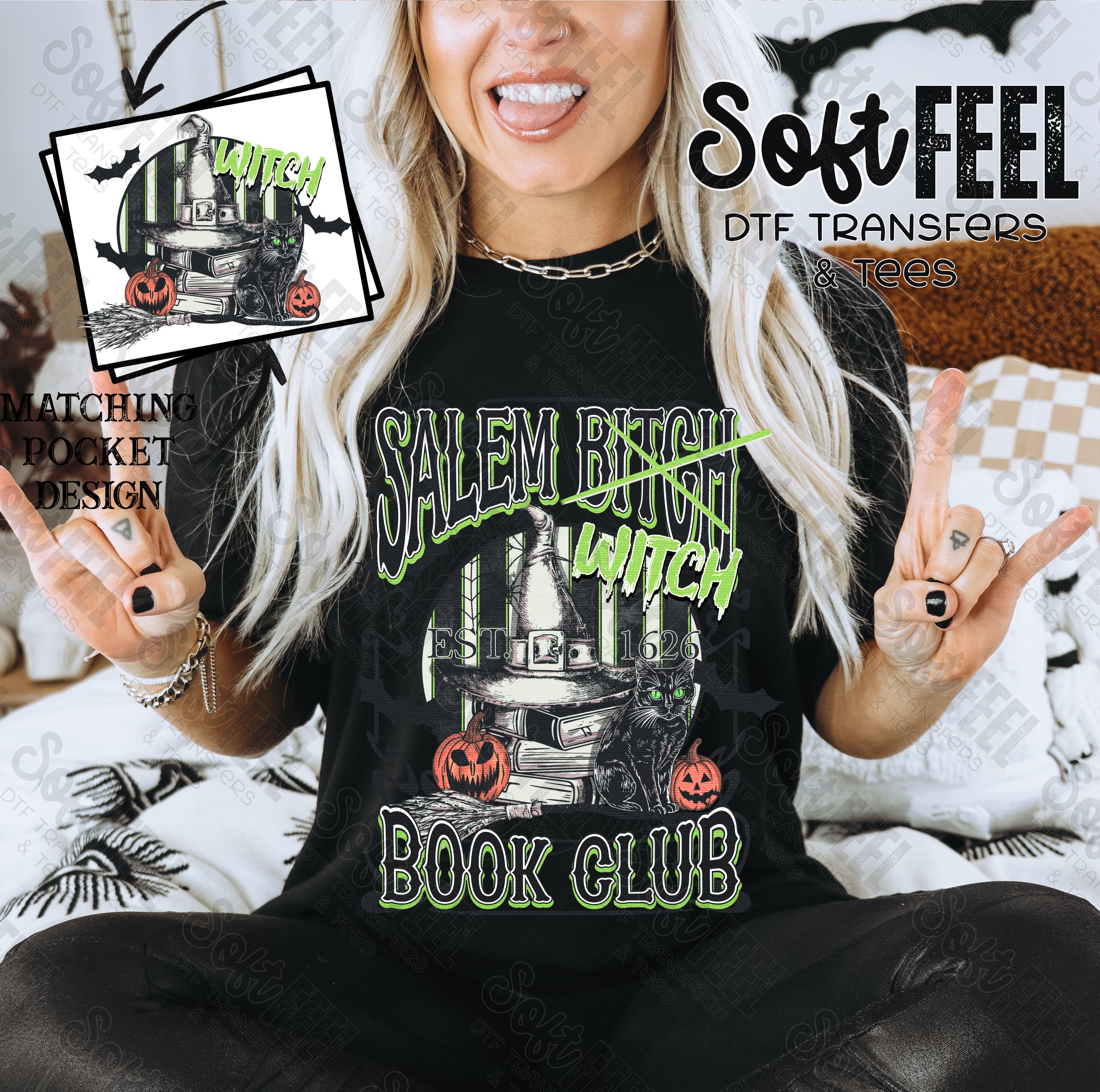 Salem Book Club - Halloween Horror - Direct To Film Transfer / DTF - Heat Press Clothing Transfer