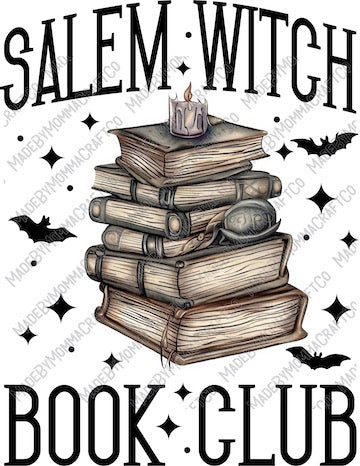 Salem Witch Book Club - Halloween - Cheat Clear Waterslide™ or White Cast Sticker