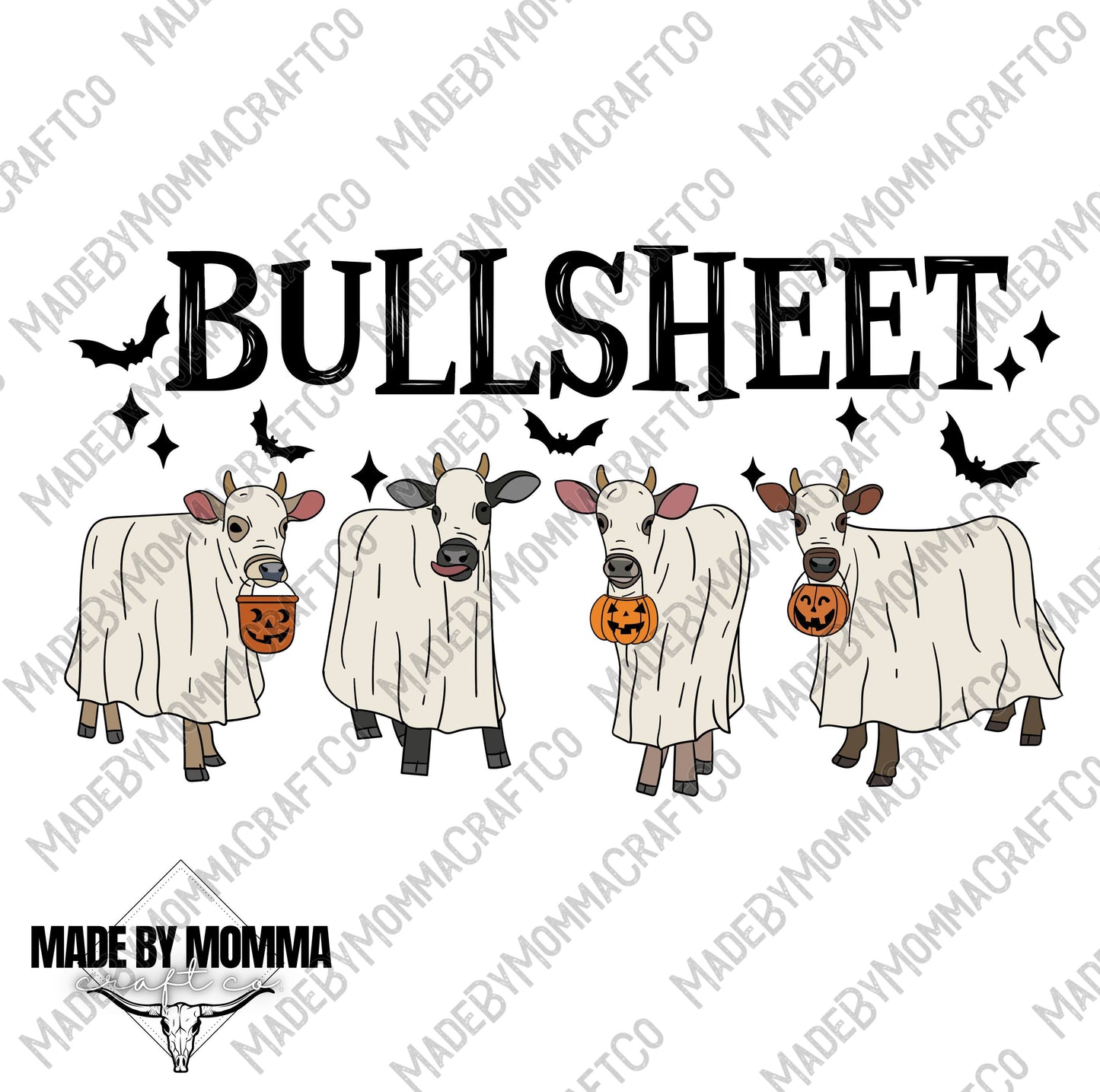 BullSheet Ghost Cows - Halloween Country Western- Country Western - Cheat Clear Waterslide™ or White Cast Sticker