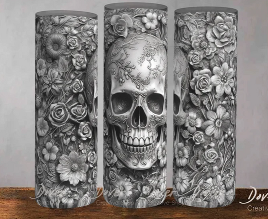 Seamless 3D Gothic Skull or Waterslide Wrap - 20oz and 30oz