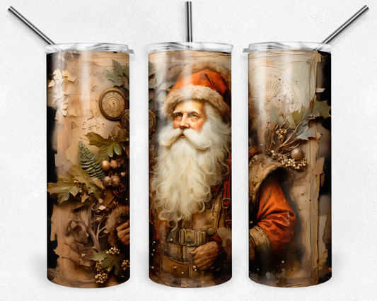 Vintage Santa Claus - Sublimation or Waterslide Wrap - 20oz and 30oz