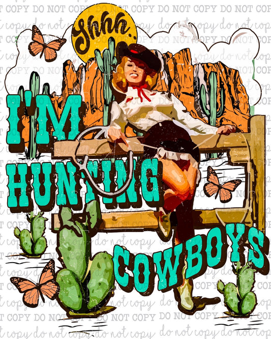 Shhh I'm Hunting Cowboys Vintage - Country Western - Cheat Clear Waterslide™ or Cheat Clear Sticker Decal