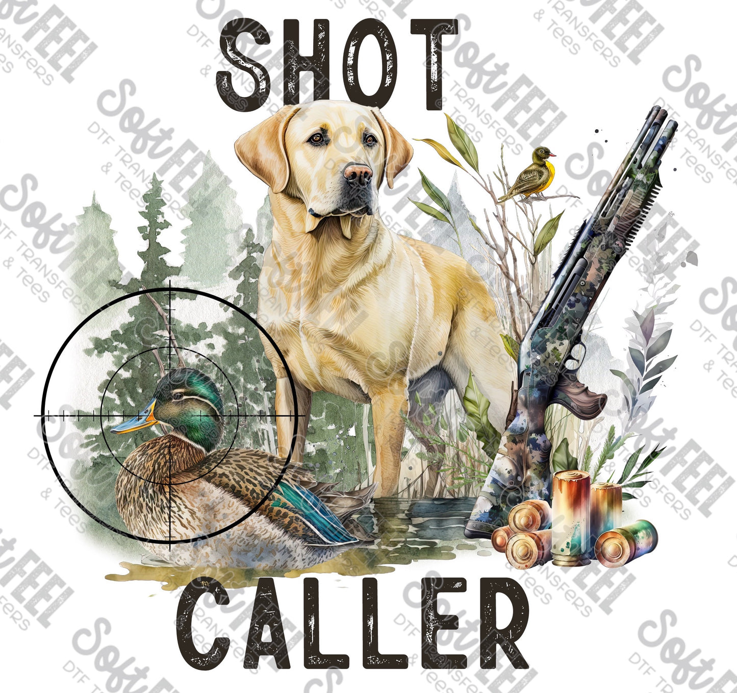 Shot Caller Labrador Retriever Duck Hunting - Hunting - Direct To Film Transfer / DTF - Heat Press Clothing Transfer