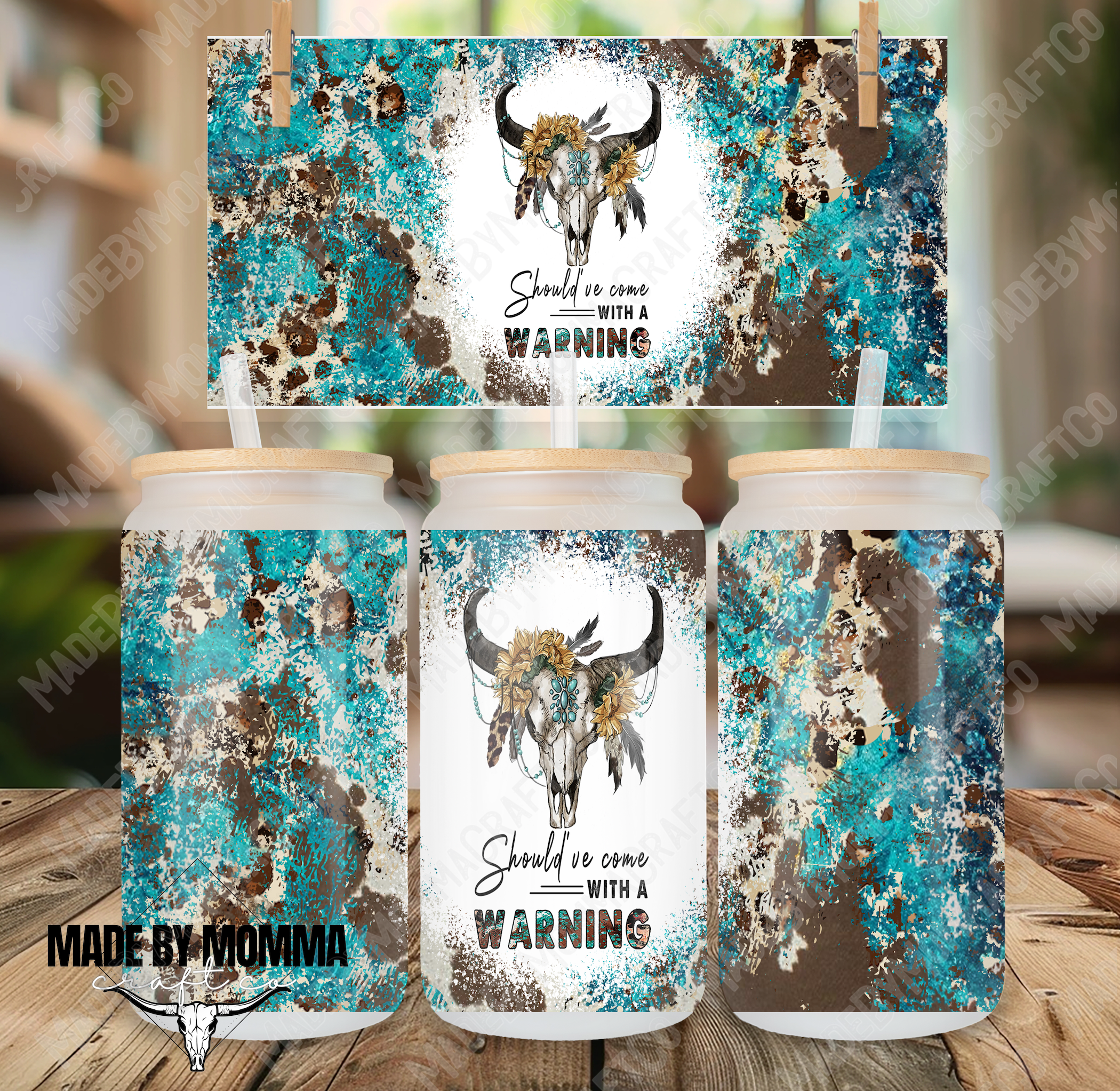 Warning 16oz UV DTF or Sublimation Wrap