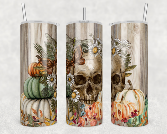 Skull Pumpkins - Halloween - Sublimation or Waterslide Wrap - 20oz and 30oz