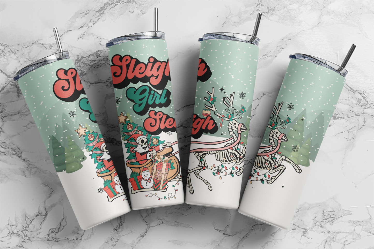 Sleigh Girl Sleigh - Sublimation or Waterslide Wrap - 20oz and 30oz