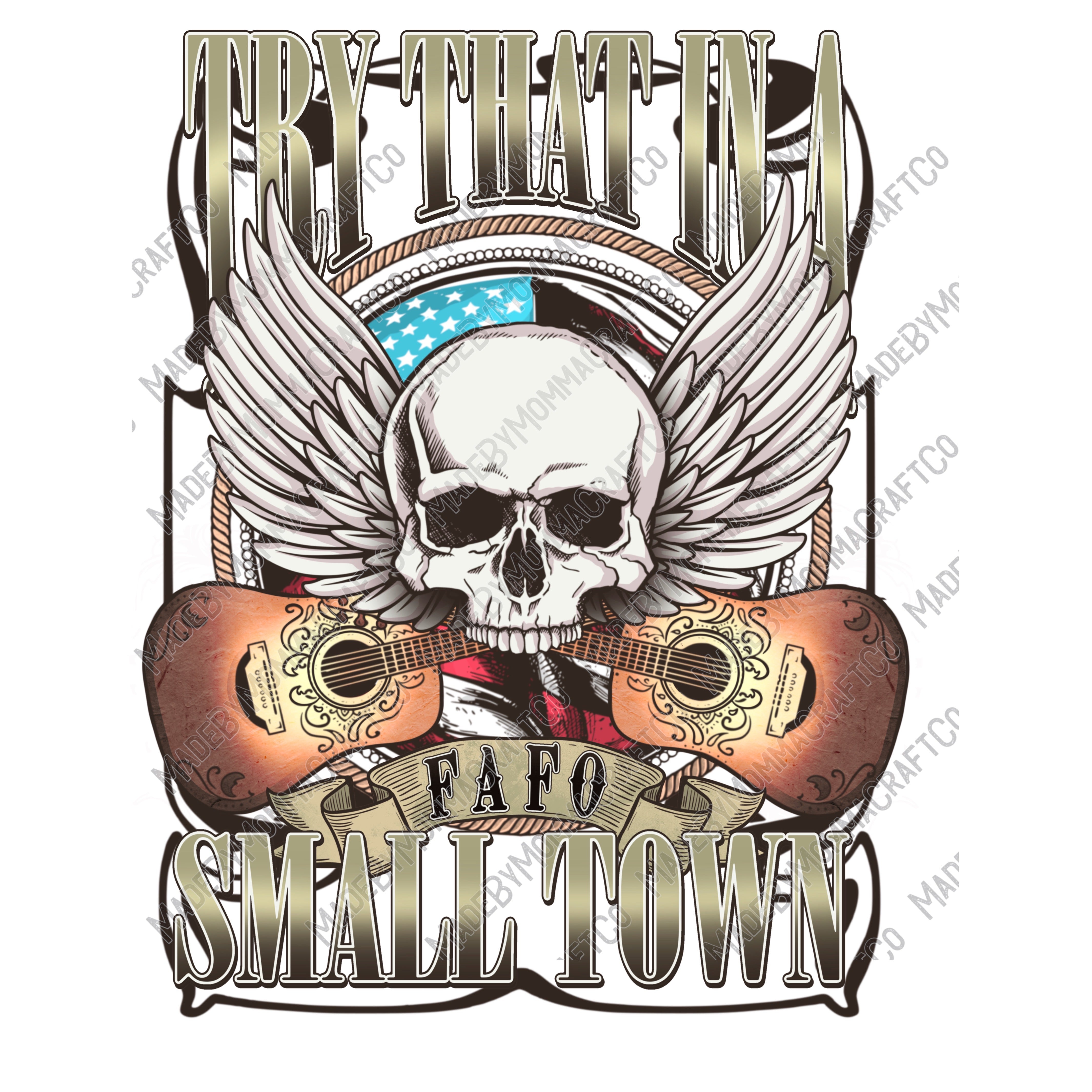 Small Town FAFO Men&#39;s - Country Western / Music - Cheat Clear Waterslide™ or White Cast Sticker