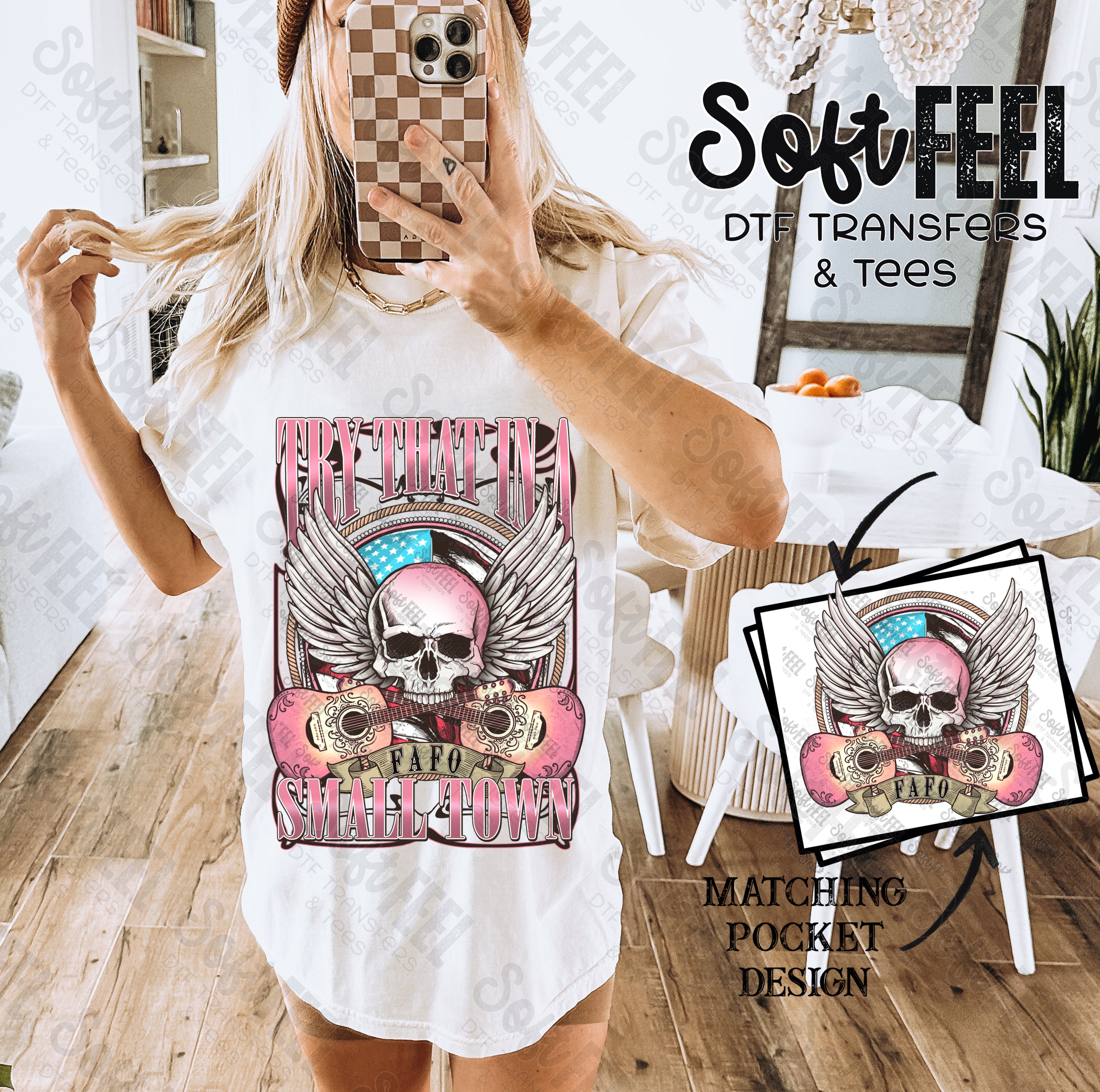 Small Town Her&#39;s - Women&#39;s / Country Western / Music - Direct To Film Transfer / DTF - Heat Press Clothing Transfer