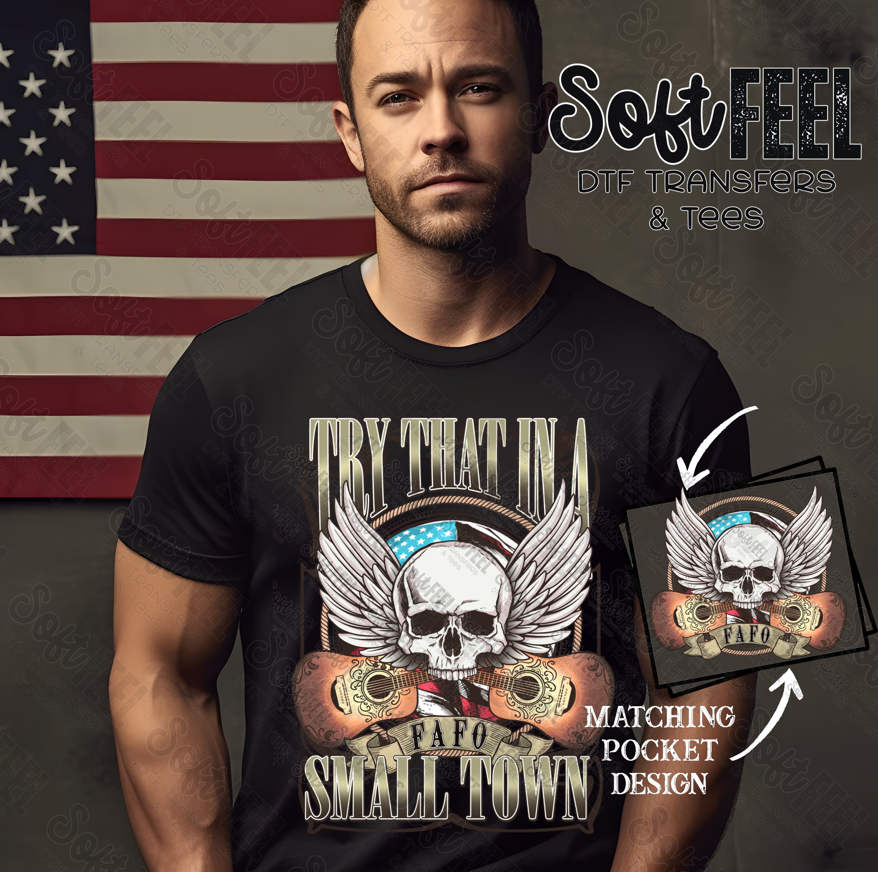Small Town His - Men&#39;s / Country Western / Music - Direct To Film Transfer / DTF - Heat Press Clothing Transfer