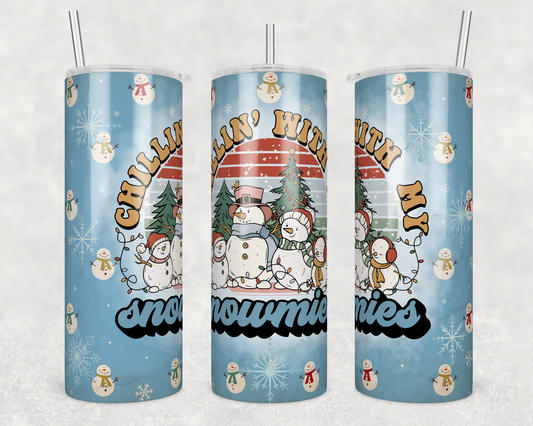 Chillin With My Snowmies - Sublimation or Waterslide Wrap - 20oz and 30oz