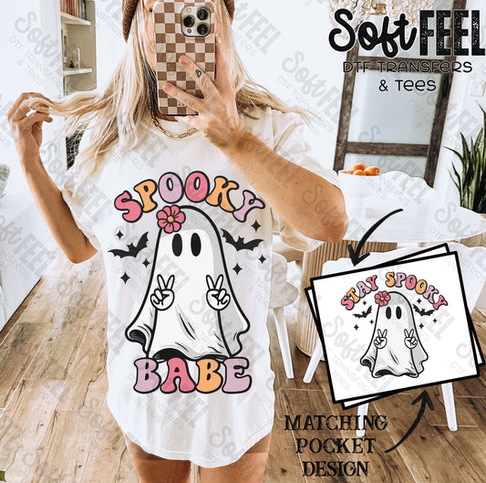 Spooky Babe Ghost Georgie - Retro / Halloween Horror - Direct To Film Transfer / DTF - Heat Press Clothing Transfer