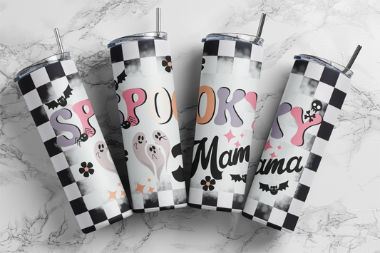 Spooky Mama Ghosts - Retro Halloween - Sublimation or Waterslide Wrap - 20oz and 30oz