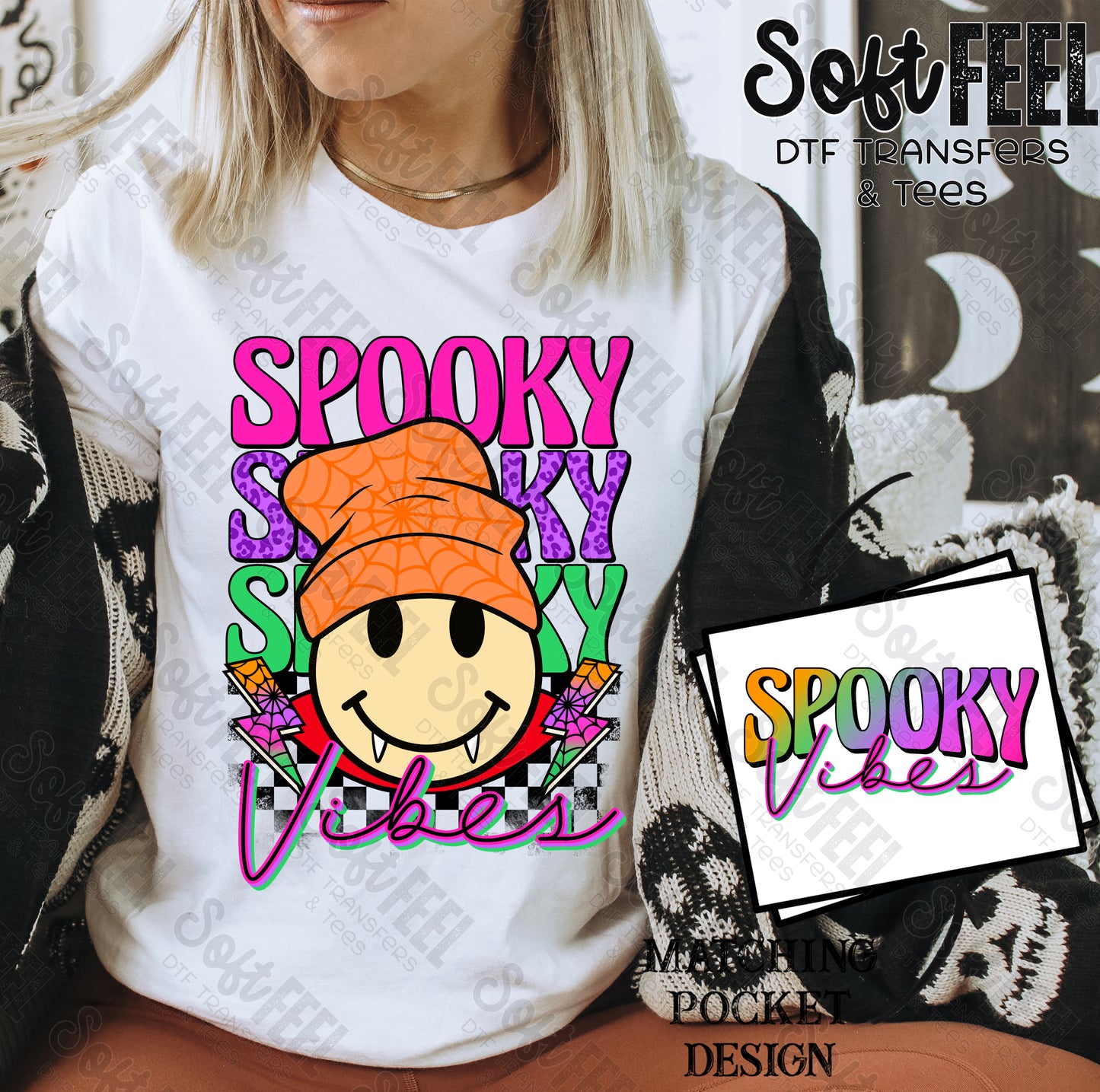 Spooky Vibes - Retro / Halloween Horror - Direct To Film Transfer / DTF - Heat Press Clothing Transfer