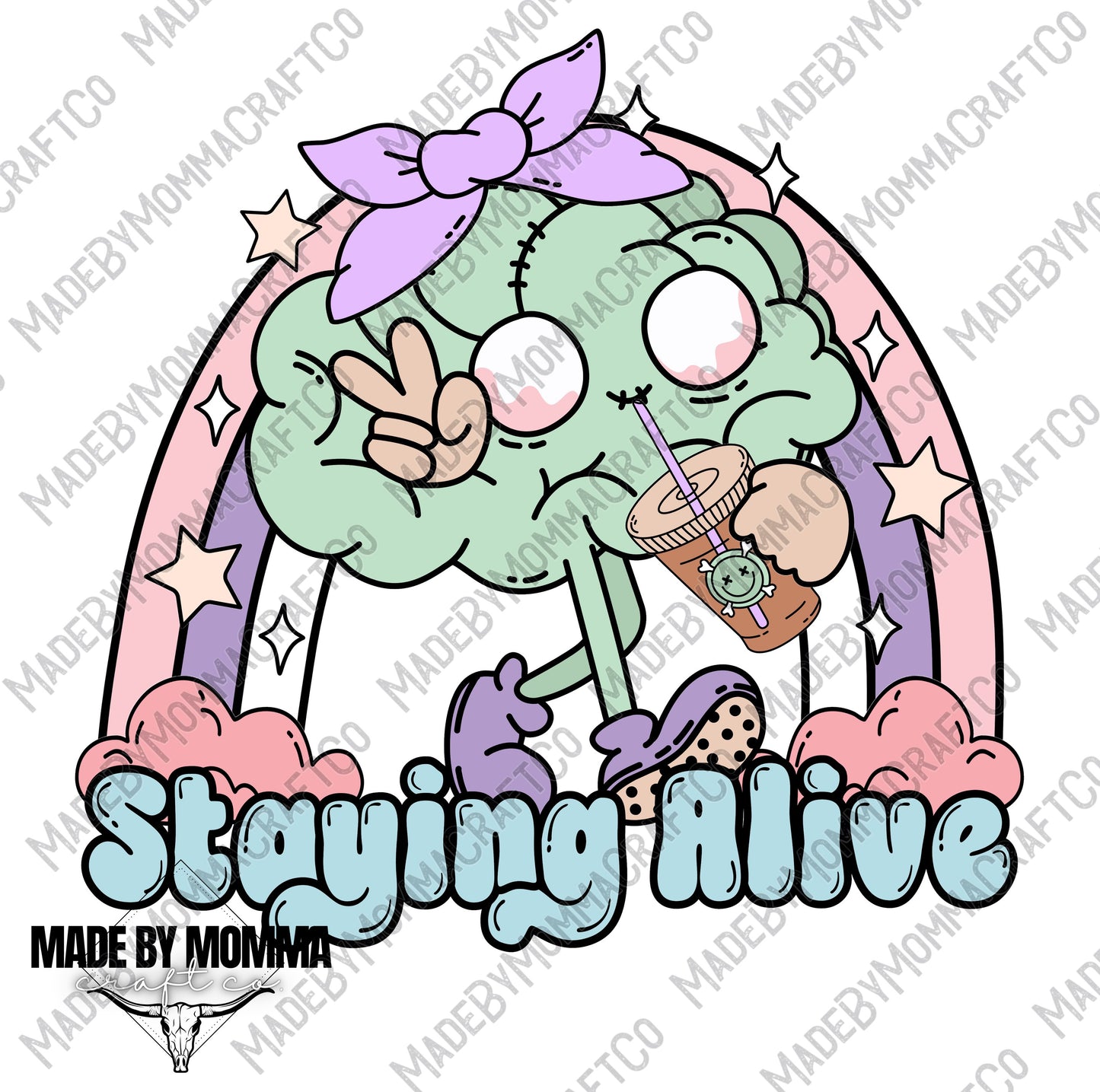 Staying Alive - Halloween - Cheat Clear Waterslide™ or White Cast Sticker