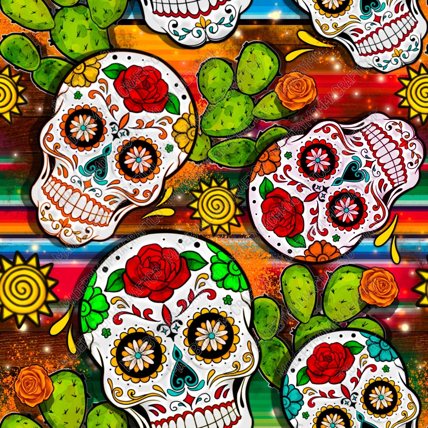 Sugar Skull - Vinyl Or Waterslide Seamless Wrap