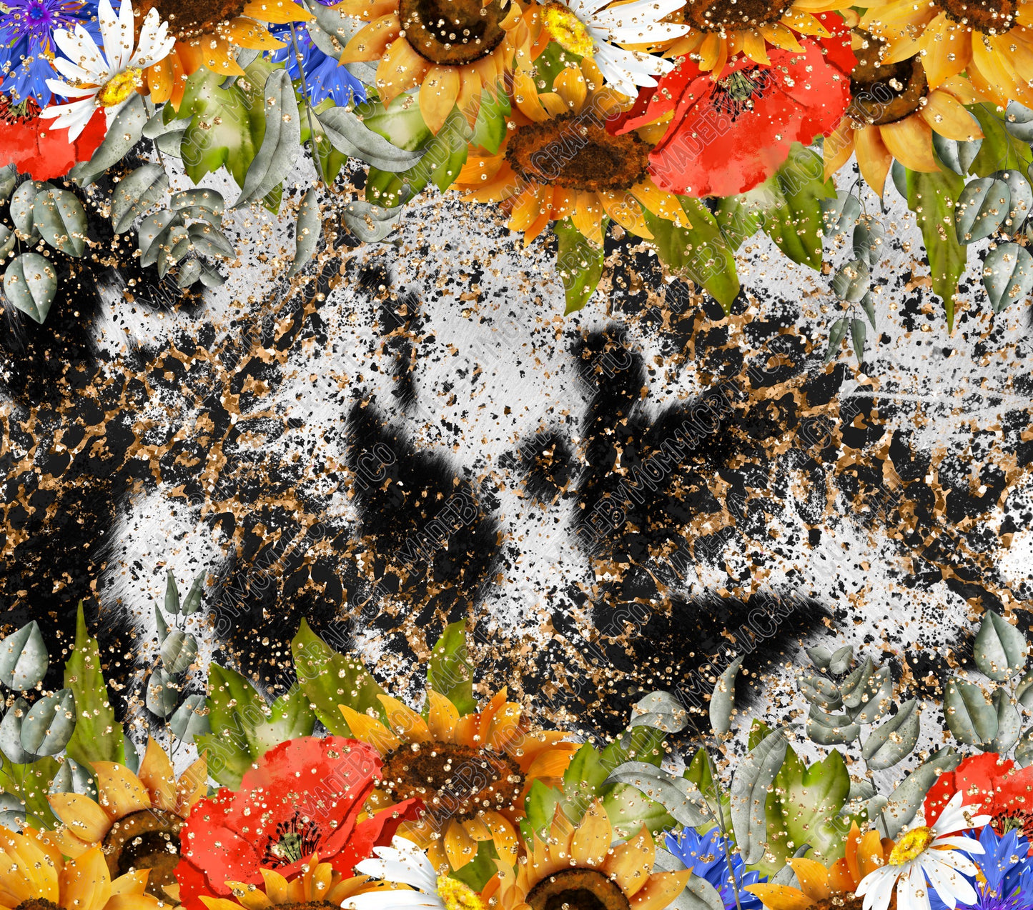 Sunflower Cow Leopard - Vinyl Or Waterslide Seamless Wrap