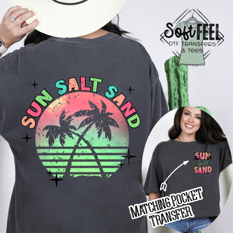 Sun Salt Sand - Retro / Summer - Direct To Film Transfer / DTF - Heat Press Clothing Transfer