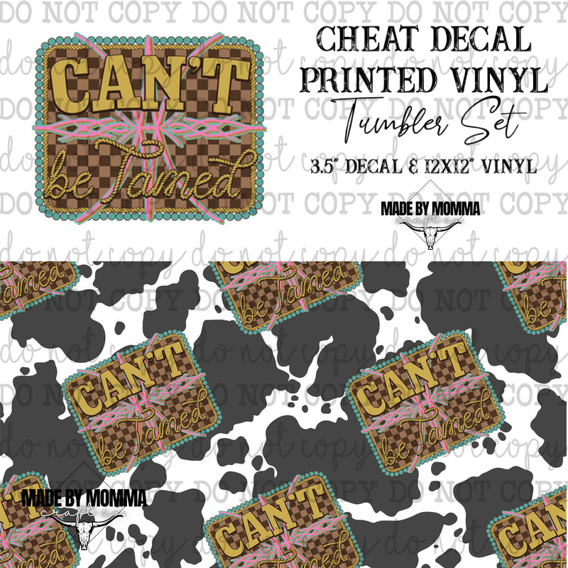 Can&#39;t Be Tamed Western - Vinyl &amp; Decal Tumbler Set