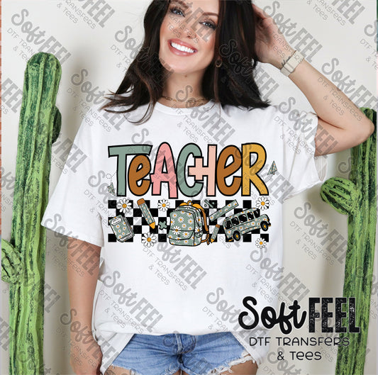 Teacher Retro - School and Teacher - Direct To Film Transfer / DTF - Heat Press Clothing Transfer