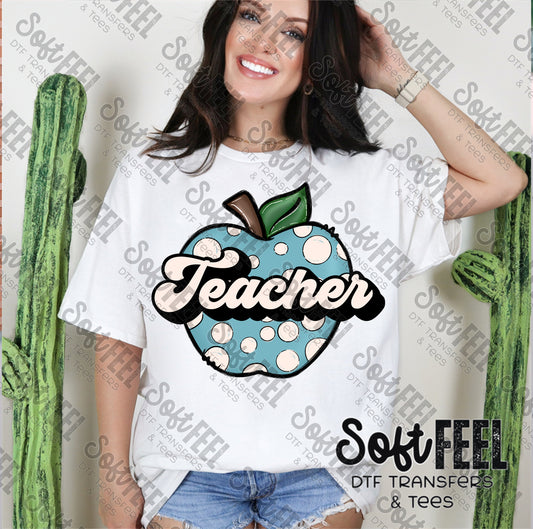 Teacher Apple - School and Teacher - Direct To Film Transfer / DTF - Heat Press Clothing Transfer