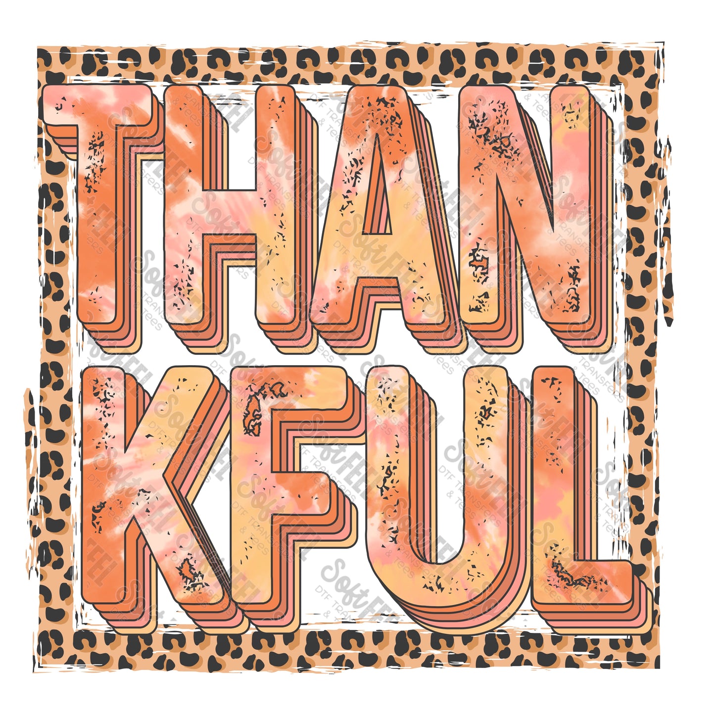 Thankful - Retro / Fall - Direct To Film Transfer / DTF - Heat Press Clothing Transfer