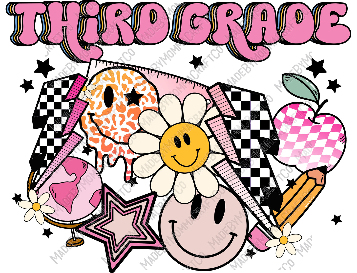 Third Grade - Back to School - Cheat Clear Waterslide™ or White Cast Sticker