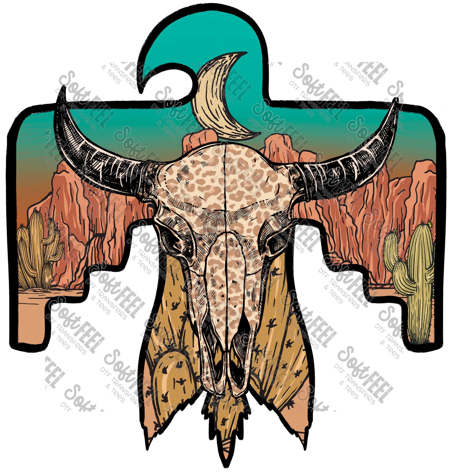 Thunderbird Desert - Country Western - Direct To Film Transfer / DTF - Heat Press Clothing Transfer