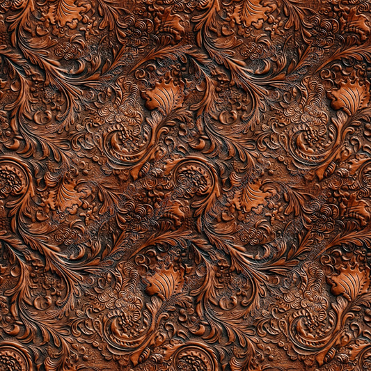 Tooled Leather - Vinyl Or Waterslide Seamless Wrap