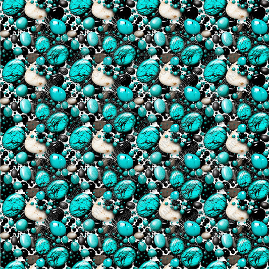 Turquoise Stone Pattern 1 - Vinyl Or Waterslide Seamless Wrap