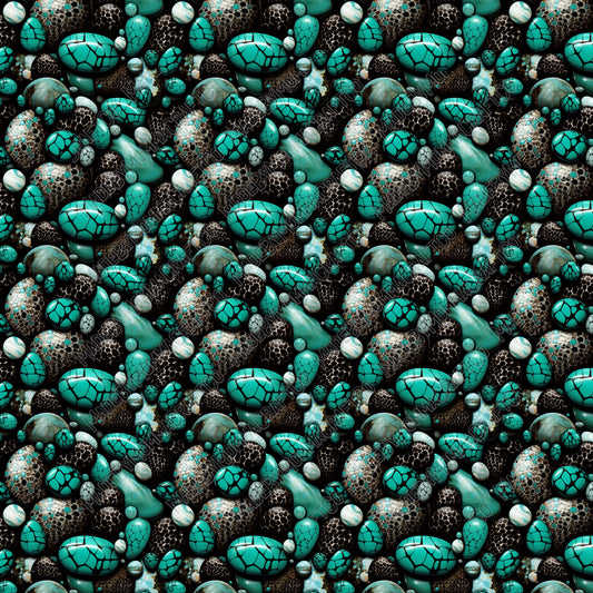 Turquoise Stone Pattern 2 - Vinyl Or Waterslide Seamless Wrap