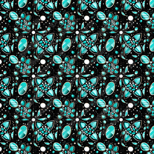 Turquoise Stone Pattern 3 - Vinyl Or Waterslide Seamless Wrap