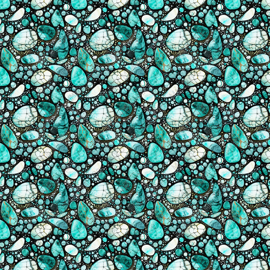 Turquoise Stone Pattern 4 - Vinyl Or Waterslide Seamless Wrap