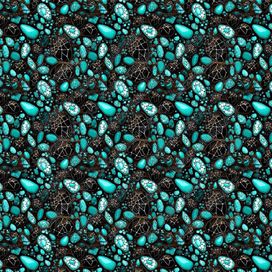 Turquoise Stone Pattern 5 - Vinyl Or Waterslide Seamless Wrap