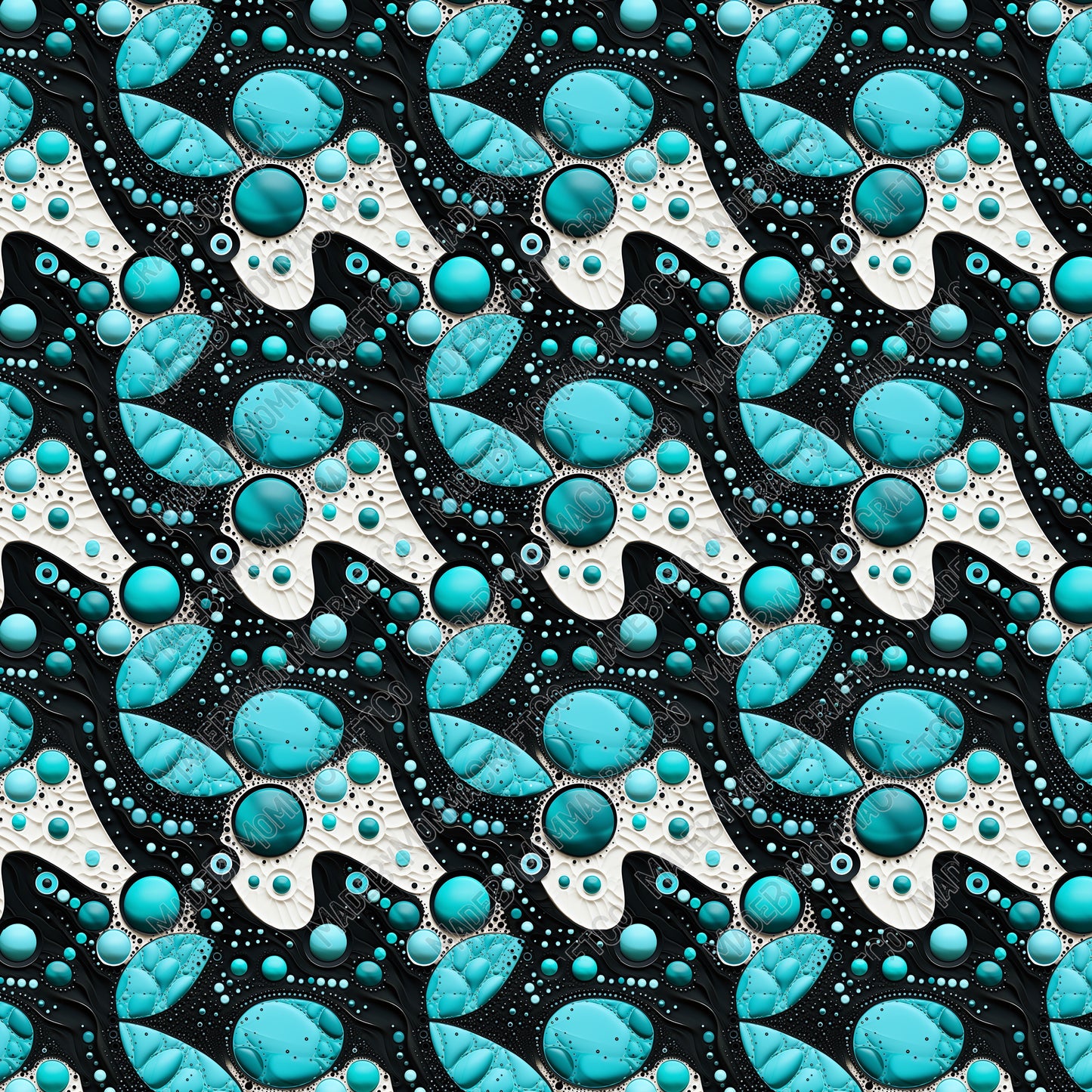 Turquoise Stone Pattern 6 - Vinyl Or Waterslide Seamless Wrap