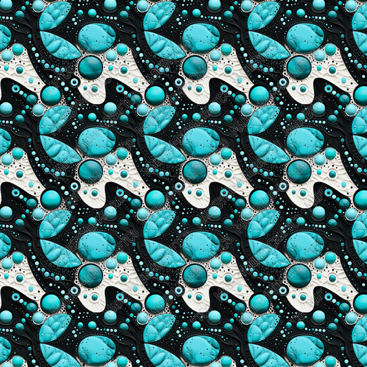 Turquoise Stone Pattern 6 - Vinyl Or Waterslide Seamless Wrap