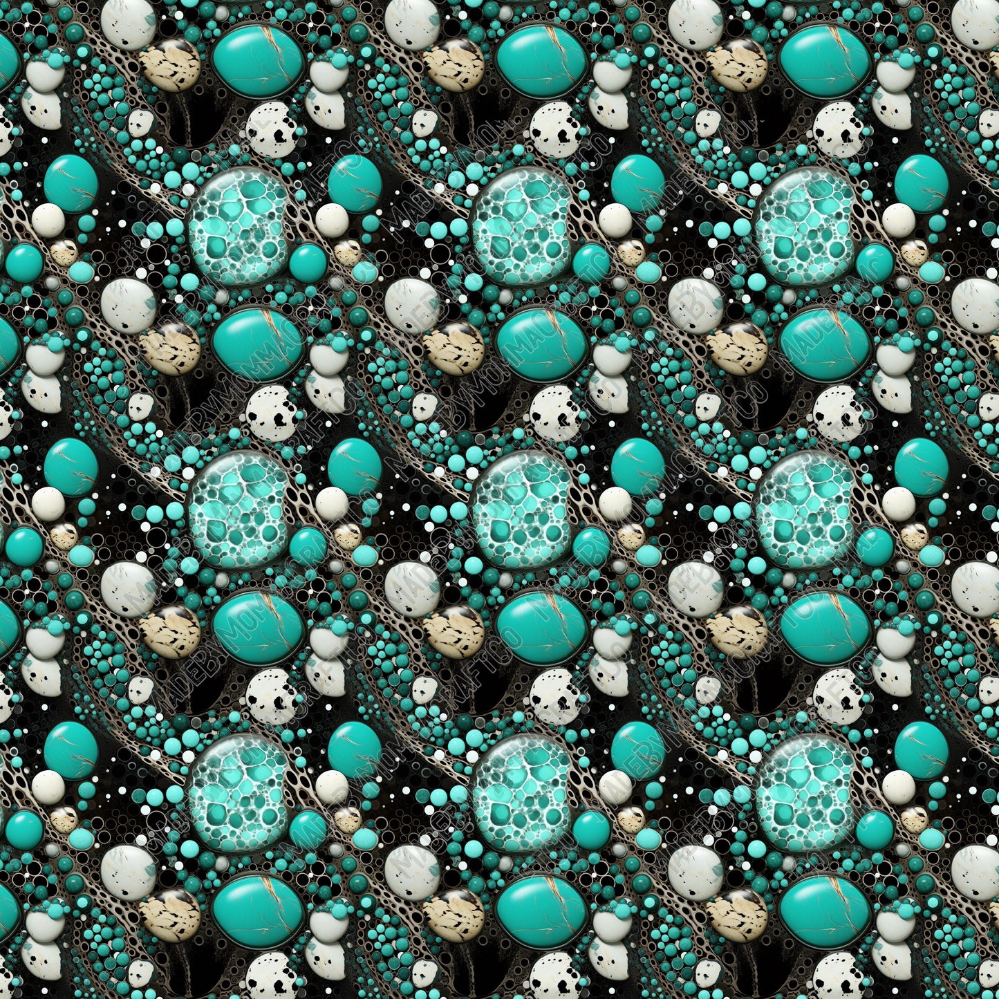 Turquoise Stone Pattern 7 - Vinyl Or Waterslide Seamless Wrap