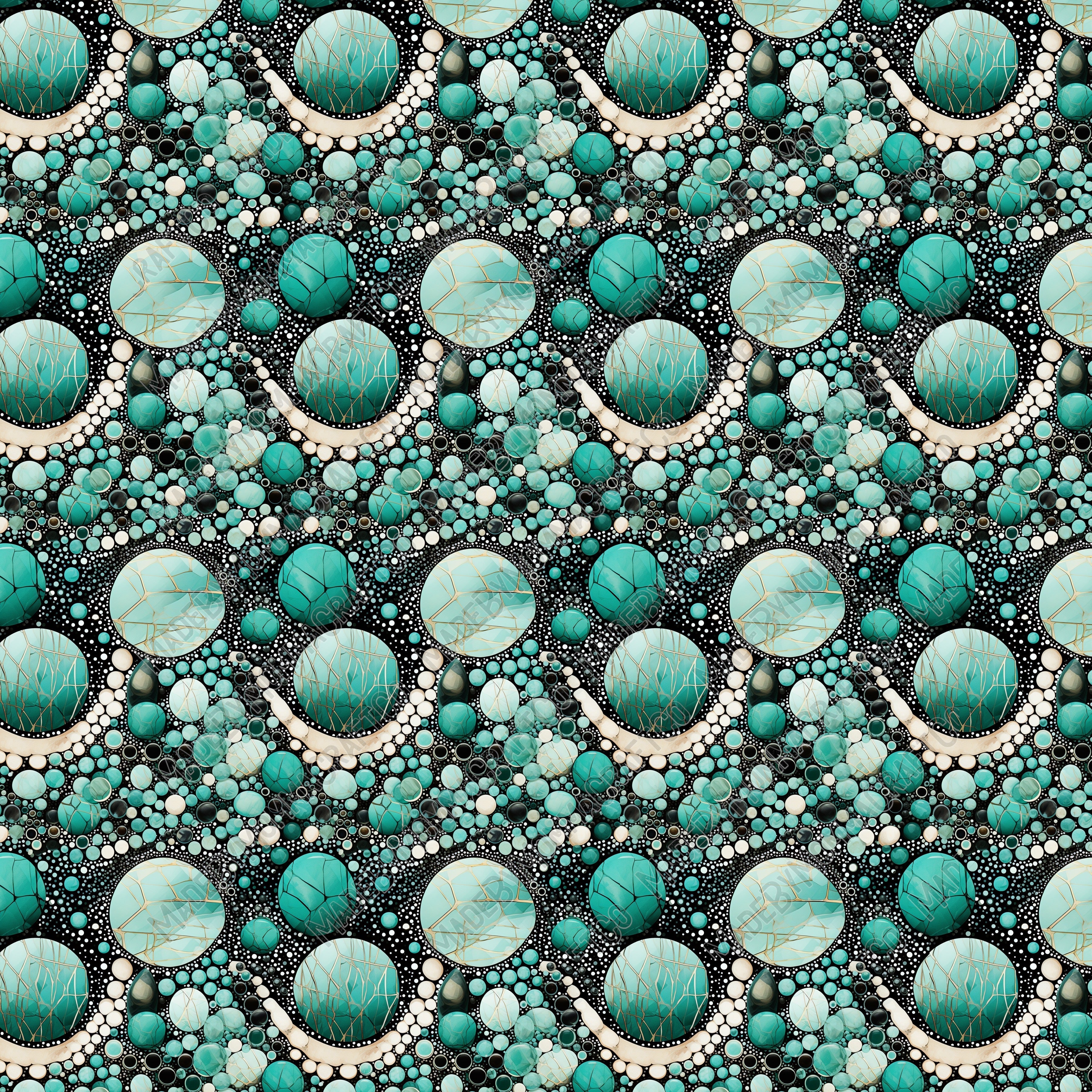 Turquoise Stone Pattern 8 - Vinyl Or Waterslide Seamless Wrap