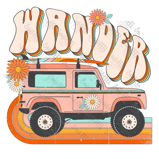 Wander - Hippie / Gypsy / Summer / Retro - Direct To Film Transfer / DTF - Heat Press Clothing Transfer