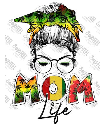 Mom Life - Weed / Marijuana - Direct To Film Transfer / DTF - Heat Press Clothing Transfer