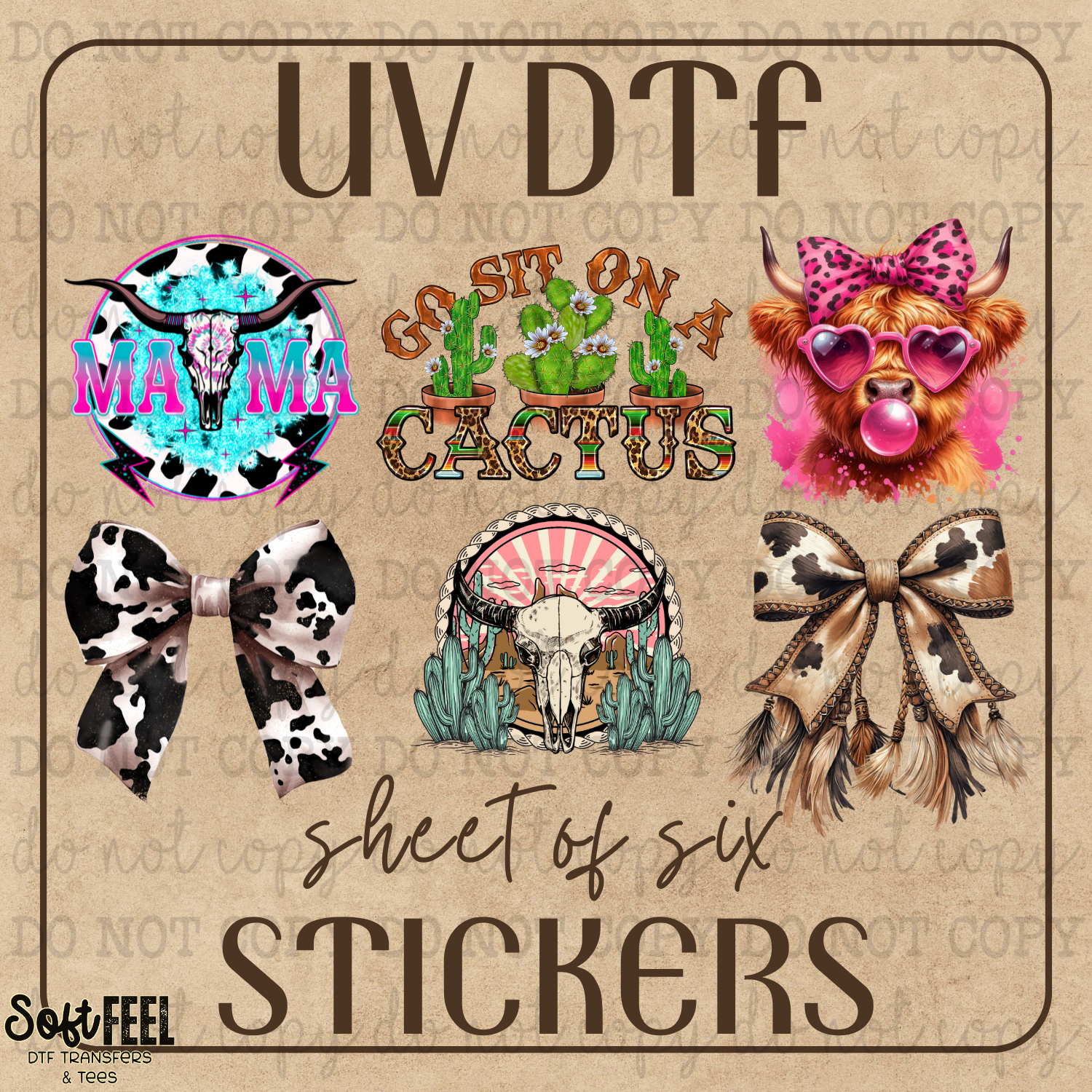 Ranchy Mama Sheet of UVDTF Sticker Decals