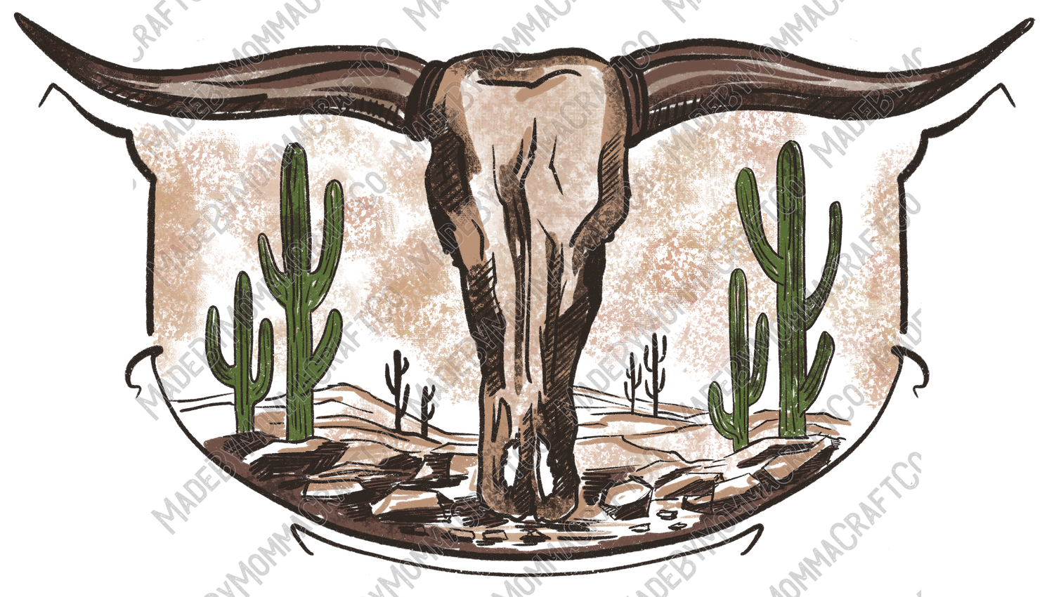 Lassos Your Longhorn Skull - Vintage Western - Cheat Clear Waterslide™ or White Cast Sticker